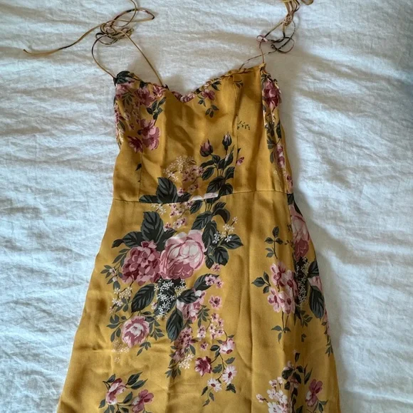 Reformation Enya Floral Dress Yellow 0 - Picture 2 of 6